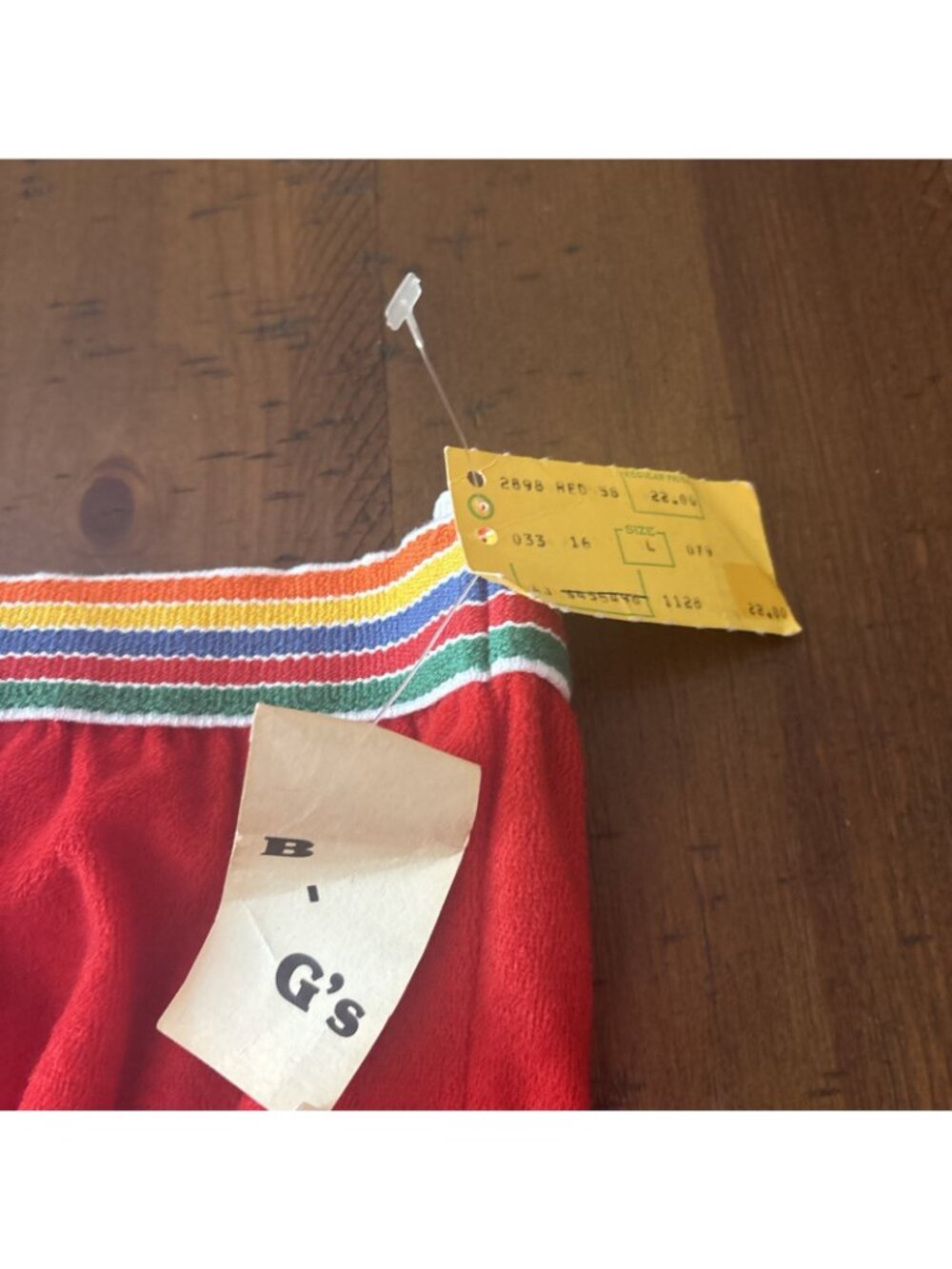 Vintage Red Terry cloth Dress Sundress Yellow Trim Size Large NOS 1970’s Runs Sm - Picture 3 of 8